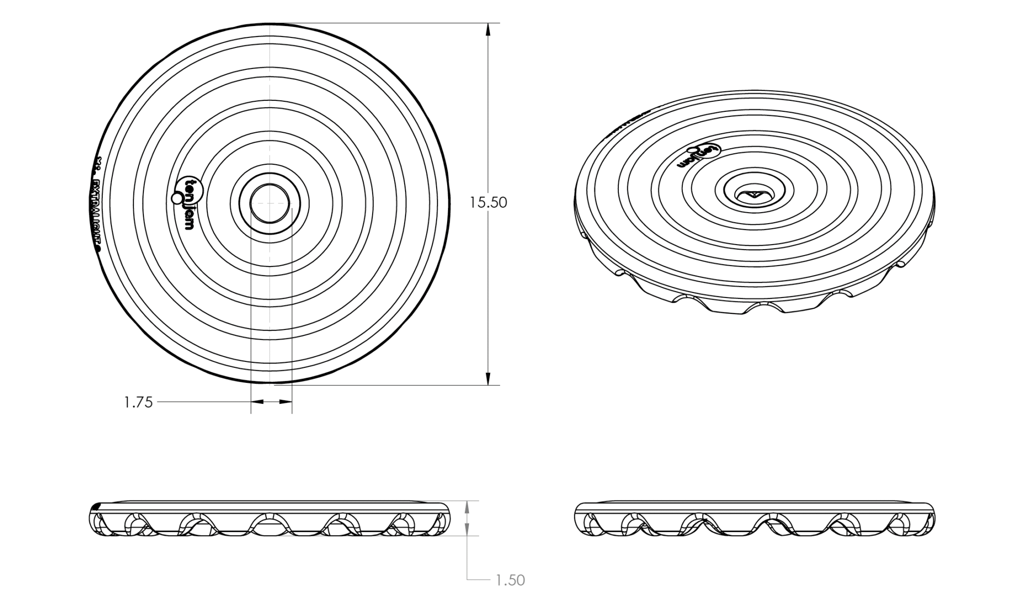 Tenjam Rad Pad Dimensions